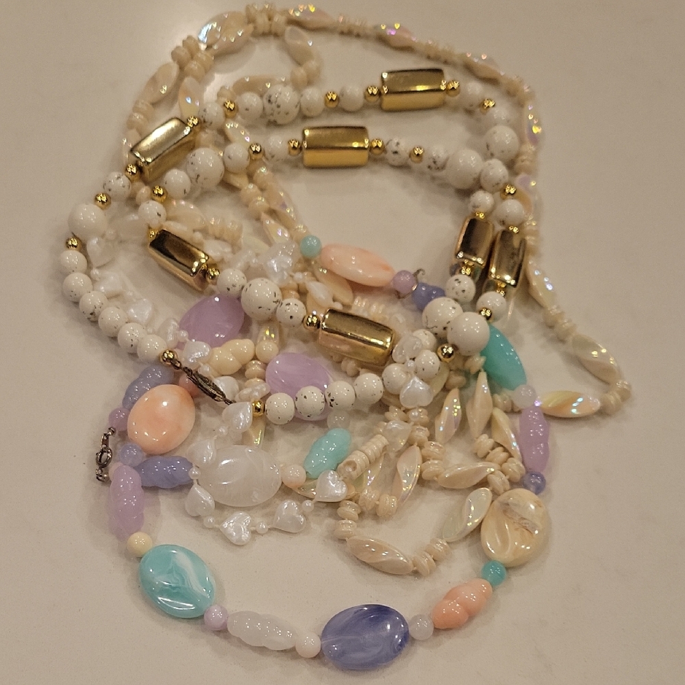 Vintage Multicolor Beaded Necklace Set